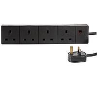 pro-elec pl09188 5 m 4 Gang Power Strip Extension Cord Mains Plug - Black