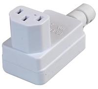 Pro Elec Rewireable IEC C13 Plug, Right Angled, White