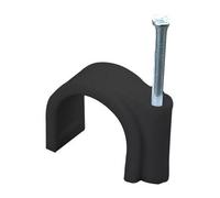Pro Elec - Round Cable Clips, 4mm, Black, Pack Of 100