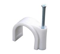 Pro Elec - Round Cable Clips, 4mm, White, Pack Of 100