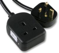 Pro elec Rubberised Plastic High Impact 1 Gang Extension Lead, Black, 15M