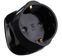 pro elec Shuko European 2-Pin to UK 3-Pin AC Mains Travel Visitor Adapter Converter Power Plug - Black