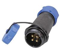 PRO ELEC SP211 Series Circular Cable Mount Plug - 4 Contacts, Threaded, IP68, 500V AC, 30A, Gold-Plated Solder Socket