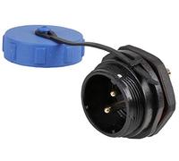 PRO ELEC SP211 Series Circular Connector, 2-Pin Panel Mount Plug, IP68 Waterproof, Threaded, Solder Socket, 500V AC, 30A - Durable Nylon Body with Gold-Plated Brass Contacts