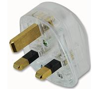 PRO ELEC Transparent UK 13A Mains Plug - BS1363, PAT Testing Friendly, Pre-Fitted Fuse - PE01010