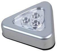 PRO ELEC Triangular LED Push Lights, Pack of 2 - Battery Powered, Cool White, Compact Adhesive Cabinet & Under-Cabinet Lighting (PEL01372)