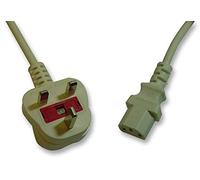 PRO ELEC UK Mains Plug to IEC C13 Socket Lead, 2m, 5A Fused, White - BS1363/A Approved, Safe & Reliable UK Power Cable (PE01060)