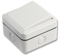 PRO ELEC Weatherproof 1 Gang 2 Way Outdoor Switch, 10AX - IP66 Rated, Impact Resistant