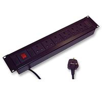 PRO ELEC X196S 19" Rack-Mount Power Distribution Unit - 6-Way, UK Sockets, 3m Lead