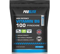 PRO-ELITE Vitamin B6 Tablets High Strength 100mg 240 Tablets Vegan Healthy Metabolism & Reduction of Tiredness & Fatigue, Normal Immune & Nervous System Function - UK Made, GMP Approved