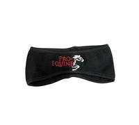 Pro-Equine Micro Fleece Headband, earwarmer, Black, Embroidered Logo, Contoured Design with secure stretch fit. one size