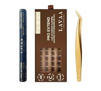 PRO Extend Lash System | 48 Brown Lash Clusters in 4 lenghts: 10mm 12mm 14mm 16mm | Flat-Band All-Day Comfort | DIY Lash Extensions (BW2 | BROWN WISPY Bundle)