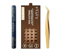 PRO Extend Lash System | 48 Brown Lash Clusters in 4 lenghts: 10mm 12mm 14mm 16mm | Flat-Band All-Day Comfort | DIY Lash Extensions (BN1 | BROWN NATURAL Bundle)