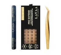 PRO Extend Lash System | 48 Lash Clusters in 4 lenghts: 10mm 12mm 14mm 16mm | Flat-Band All-Day Comfort | DIY Lash Extensions (N2 | NATURAL Bundle)