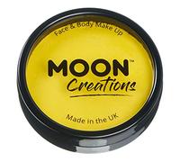 Pro Face & Body Paint Cake Pots by Moon Creations - Bright Yellow - Professional Water Based Face Paint Makeup for Adults, Kids