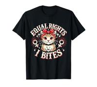 Pro Feminist Cat Equal Rights Or I Bite Women Rights Equal T-Shirt