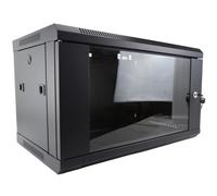 PRO FLAT PACK Wall Mounted Data Cabinet for 19 inch Rack Small 6U 400mm Black