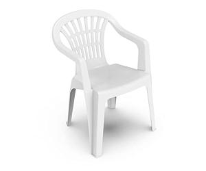 PRO GARDEN Pengo Lyra Monobloc Armchair, Plastic, White