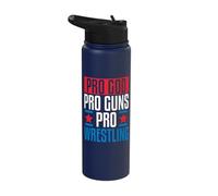 Pro God Pro Guns Pro Wrestling Stainless Steel Insulated Water Bottle