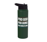 Pro God Pro Guns Pro Wrestling Stainless Steel Insulated Water Bottle