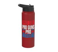 Pro God Pro Guns Pro Wrestling Stainless Steel Insulated Water Bottle