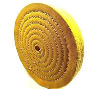 Pro-Graad 1 Pack Extra Thick Buffing Polishing Wheel 8 inch Yellow Treated Cotton Medium, 70 Ply - 1” Thick with 5/8 inch Arbor Hole for Bench Grinder - Ideal for Middle Step Buffing - Pack of 1