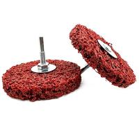 Pro-Graad 2 Pack Paint Stripping Disc Drill Attachment | 4" x 1/2" Wide with 1/4" Shaft | Strip & Clean Discs Remove Paint Coating Rust | Red Heavy Duty Extra Coarse | Pack of 2