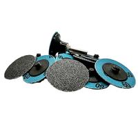 Pro-Graad 25 Pack 2” 120 Grit Silicon Carbide Quick Change Sanding Discs Type R Male Roll Lock, Includes Holder, Ideal on Stainless, Glass, Plastics & Fiberglass