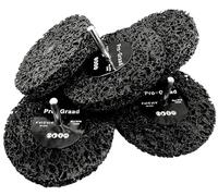 Pro-Graad 5 Pack Paint Stripping Disc Drill Attachment | 4" x 1/2" Wide with 1/4" Shaft | Strip & Clean Discs Remove Paint, Coatings & Rust | Black | Pack of 5