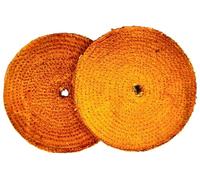 Pro-Graad 6" Orange Dip Treated Hard Rigid Sisal Buffing Wheel - 1/2" Arbor Hole, 1/2" Thick, 1/4" Sewn - Heavy-Duty Cut Buffing & Polishing for Steel, Stainless Steel, & Ferrous Metals -2-Pack