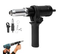 Pro-Grade Electric Rivet Gun Adapter - Turn Your Drill into a Riveting Beast, Power Drill Riveting Adapter Kit, Pop Rivet Nut Tool Drills Attachment for Cordless Electric Power Drills (1pc)