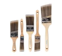Pro Grade- Paint Brushes - 5 Piece Flat and Angle, Paint Brush for All Latex and Oil Paints & Stains - Home Improvement - Interior & Exterior Use Paint Brush