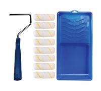 Pro Grade Paint Roller Tool Kit - 10 Piece Painting Set - Mini Plastic Paint Tray Set, Mini Roller Frame,Microfiber Roller Covers