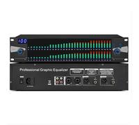 Pro Graphic Equalizer, Dual 31-Band Spectrum Display, Audio Processor, 10 Preset Effects Saved, Treble/midrange/bass Independent Adjustment, For KTV Stage Performance