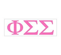 Pro-Graphx Phi Sigma Sigma Sticker Greek Sorority Decal for Car, Laptop, Windows, Officially Licensed Product, Girls College Group Monogram Design 2.5" Tall - Pink