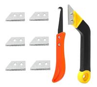 Pro Grout Removal Tool, Tile Grout with 5 Pieces Extra Replacement Accessories and 1 Hand Saw Angled Grout Rake for Tile Cleaning