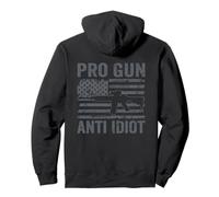 Pro Gun Anti Idiot - Second Amendment AR15 USA Flag (BACK) Pullover Hoodie