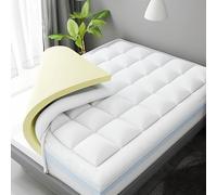Pro Home 1400GSM Memory Foam Mattress Topper Double 10cm Extra Filled 100% Cotton Cover Quilted Mattress Toppers Double Size Bed For Back Support & Pressure Relief Washable Cover Memory Foam Topper