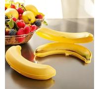 Pro Home 2 Sets Banana Holder 23cm Big Reusable Premium Quality Banana Box 100% BPA Free Dishwasher Safe Banana Case, Banana Protector Saver Carrier, Banana Guard Fresh Fruit Container, Banana Cover