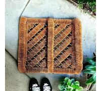 Pro Home Door Mat 30x35cm - Stiff Bristle Coir Door Mats Outdoor with Anti-Slip Rubber Back - Compact Outdoor Mat for Mud Removal, Garden Steps, Porch or Entryways (Pack of 1)