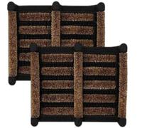 Pro Home Door Mat 35x30cm - Non-Slip Boot Scraper Door Mats Outdoor with Stiff Coir Bristles - Durable Outdoor Mat for Dirt and Wet Entryways - Perfect for Garden, Patio or Back Door (Pack of 2)