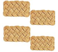 Pro Home Door Mat 45x75cm - Knotted Coir Door Mats with Handwoven Coconut Fibers - Heavy Duty Door Mats Outdoor with Anti-Slip Base for Patios, Gardens and Wet Weather Use (Pack of 4)