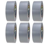 Pro Home Duct Tape 48mm X 50m Heavy Duty Water Resistance Strong Adhesive Tape Multi-Use For Indoor Outdoor Sealing Repair Patching Reinforcing Ultra Strong Water Duct Tape (Silver/Grey, 6 Rolls)