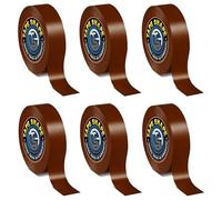 Pro Home Electrical Insulation Tape 6pcs Electrical Tape 19mmx25m Waterproof PVC Tape For Protecting Electrical Wires, Installations, Connections (Brown, 25m)