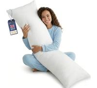 Pro Home Full Body Bolster Pillow - Long Maternity & Pregnancy Support Pillow for Side Sleepers - Premium Hollowfibre Filled Large Orthopaedic Support - Made in UK (White, Super king 6ft)