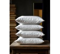 Pro Home Goose Feathers Pillow 1200 GSM Extra Filling Fluffy Soft Firm Anti-Allergic Dust Mite Hotel Quality Luxury Bed Pillow Pair Down Pillows for Back & Side Sleepers 48X74 cm (Microfibre Cov, 4)