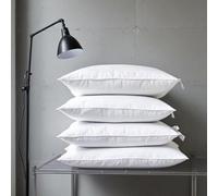 Pro Home Goose Feathers Pillow 1200 GSM Extra Filling Fluffy Soft Firm Anti-Allergic Dust Mite Hotel Quality Luxury Bed Pillow Pair Down Pillows for Back & Side Sleepers 48X74 cm (Cotton Cover, 4)