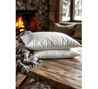 Pro Home Goose Feathers Pillow 1200 GSM Extra Filling Fluffy Soft Firm Anti-Allergic Dust Mite Hotel Quality Luxury Bed Pillow Pair Down Pillows for Back & Side Sleepers 48X74 cm (Cotton Cover, 2)