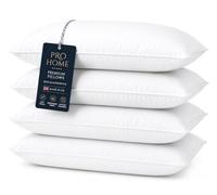 Pro Home Pillows 4 Pack - Plain Bed Pillows for Neck and Shoulder Pain, Soft Firm Hotel Pillows Luxury 4 pack, Side Sleeper Pillow, Bed Pillow for Everyday Sleep (Made in UK)(4)