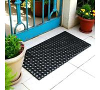 Pro Home Rubber Door Mat 100x50cm - Non-Slip Drainage Door Mats Outdoor with Shock-Absorbing Grip - Washable Outdoor Mat for Mud, Rain, Back Door, Patio or Garage Entry (Pack of 1)